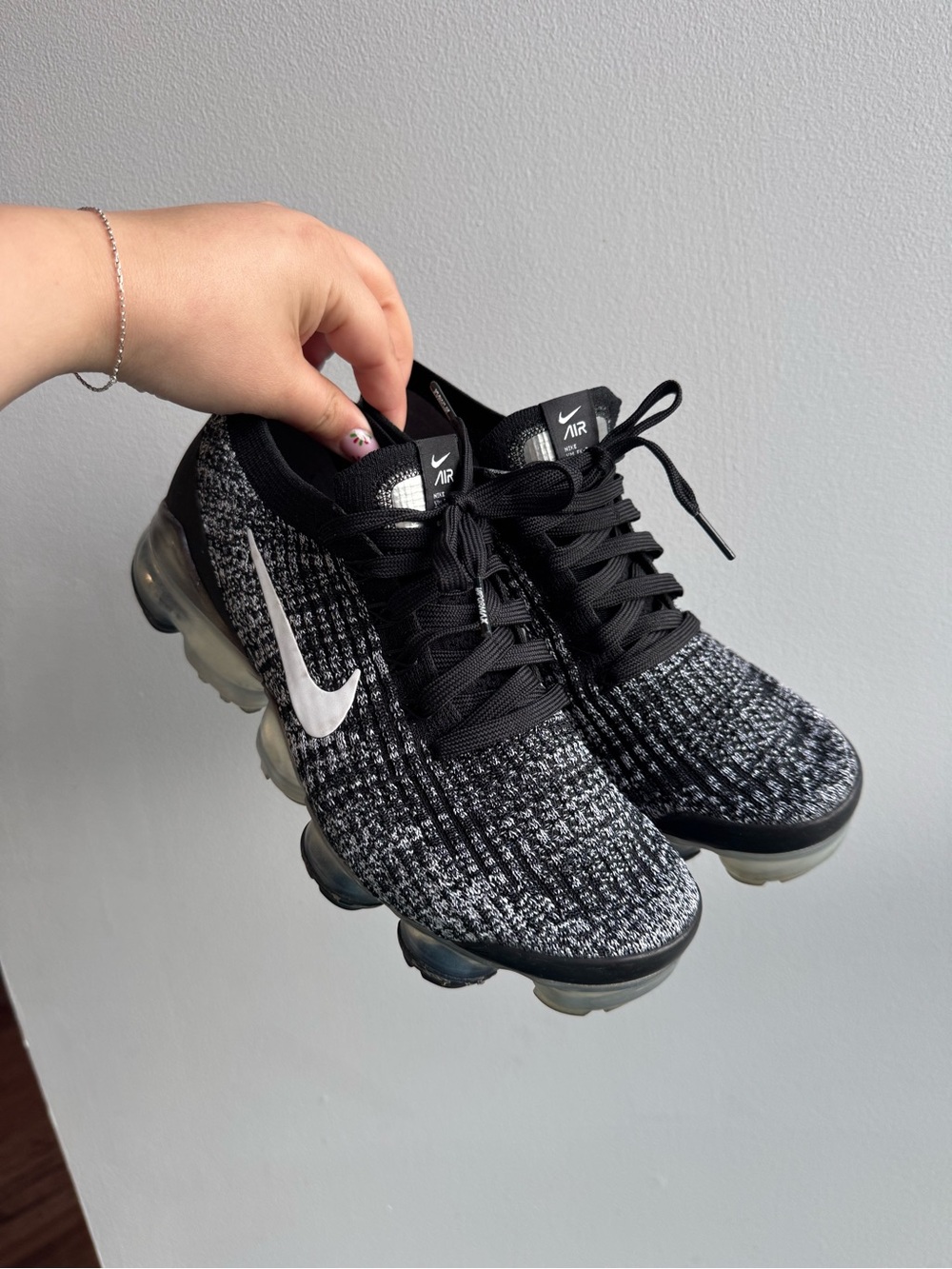 Nike Women's VaporMax Flyknit Sneakers in Black and White